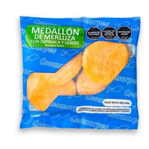 Medallón de merluza con espinaca y queso