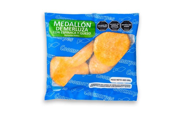 Medallón de merluza con espinaca y queso