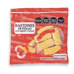 Bastoncito de pollo con jamón y queso