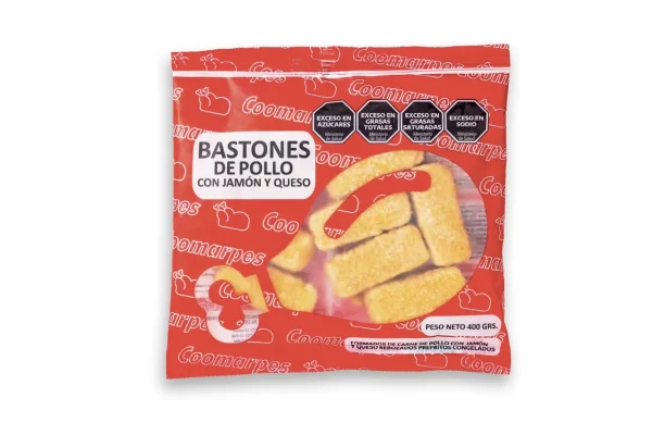 Bastoncito de pollo con jamón y queso