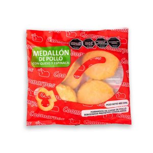 Medallón de pollo con espinaca y queso