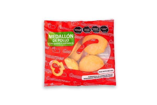 Medallón de pollo con espinaca y queso